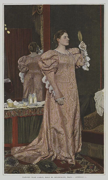 French soprano Rose Caron in the role of Desdemona in Giuseppe Verdis opera Otello (colour photo)