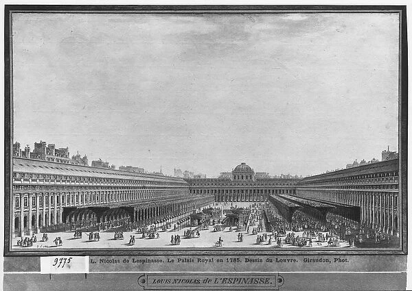 Garden of the Palais Royal, 1785 (w  /  c & pen & grey ink on paper)