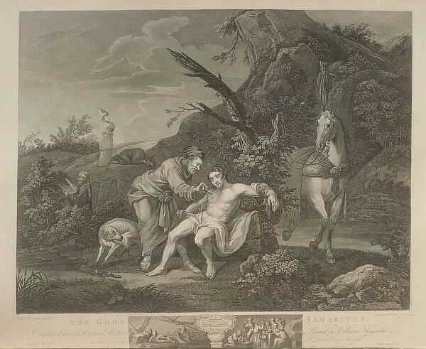 The Good Samaritan, engraved by J. M. Delatre & Simon Francis Ravenet