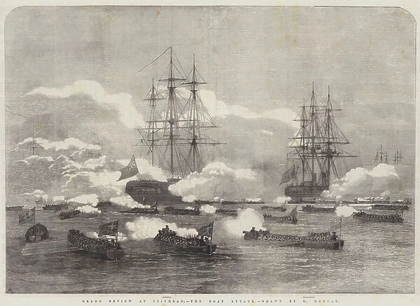 Grand Review at Spithead, the Boat Attack (engraving)
