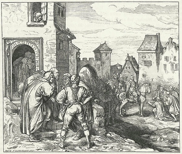 Gustav Adolphus of Sweden entering Munich, 1632 (engraving)