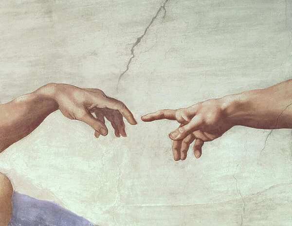Hands of God and Adam, detail from The Creation of Adam, from the Sistine Ceiling