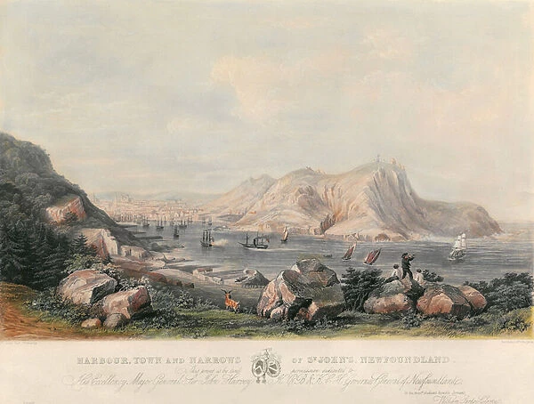 Harbour, Town and Narrows of St John s, Newfoundland, engraved by T. Picken, c
