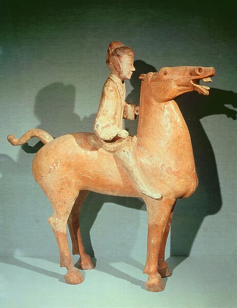 Horseman, from Xianyang, Shaanxi, Western Han Dynasty (painted terracotta)