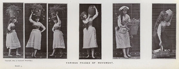 The Human Figure in Motion: Various phases of movement (b  /  w photo)