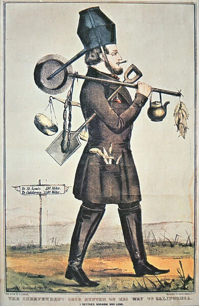 The Independent Gold Hunter, 1849 (colour litho)