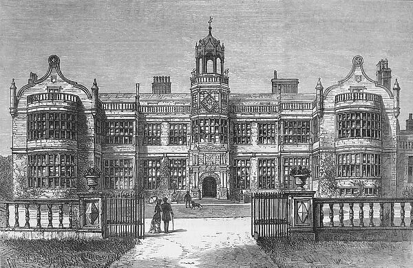 Ingestre Hall, Staffordshire, destroyed by Fire on Thursday, 12 October 1882 (engraving)