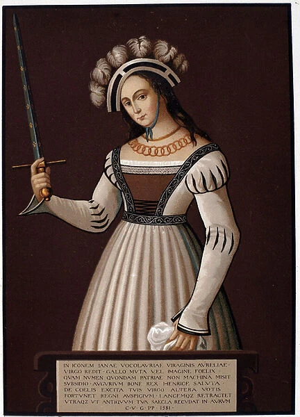 Jeanne la Maid, with a sword - in 'Jeanne d Arc'by H