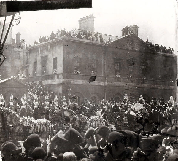 Jubilee Procession in Whitehall, 1887 (b  /  w photo)