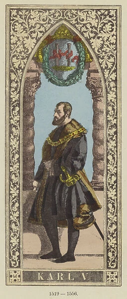 Karl V, 1519-1556 (coloured engraving)
