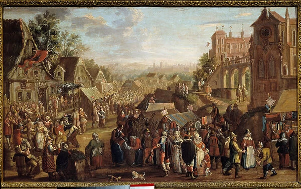 The Kermesse. Party in a village. Painting by David Vinckboons