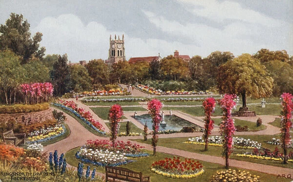Kingsnorth Gardens, Folkestone (colour litho)