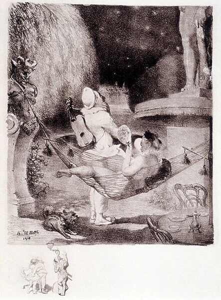 L envy - drawing by Willette, 1916