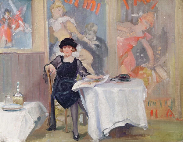 Lady at a Cafe table