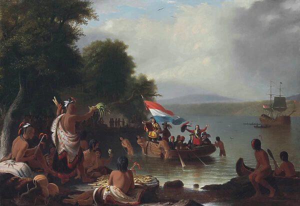 Landing of Henry Hudson, 1609, at Verplanck Point, New York, 1835 (oil on canvas)