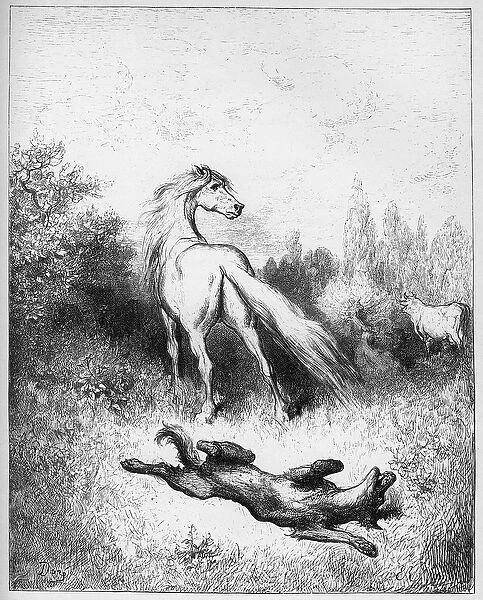 le cheval et le loup - The Horse and the Wolf - from Fables