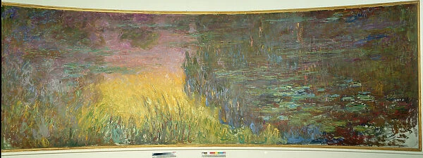 Les nympheas, soleil couchant Painting by Claude Monet (1840-1926