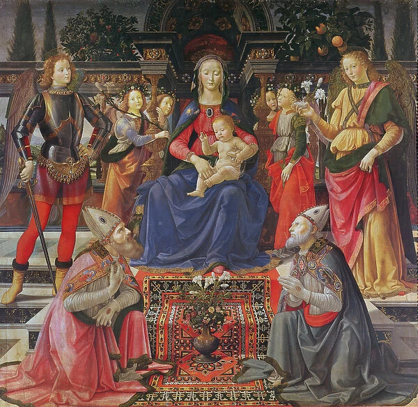 Madonna and Child with SS. Justus, Zenobius and the Archangels Michael and Raphael, c