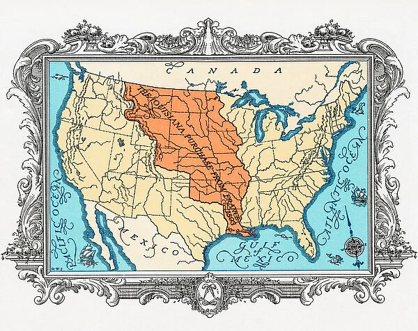 Map of the Louisiana Purchase, 1926 (engraving)
