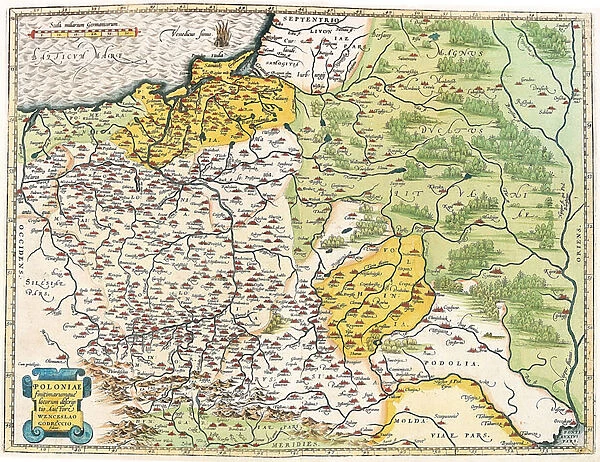 Map of Poland, 1570 (engraving)