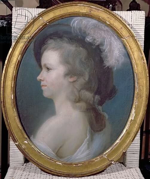 Marie Anne Paulze (1758-1836) as young girl (pastel on paper)