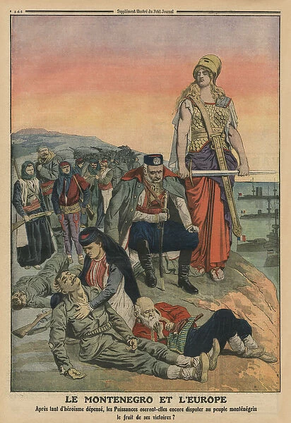 Montenegro and Europe, back cover illustration from Le Petit Journal, supplement illustre