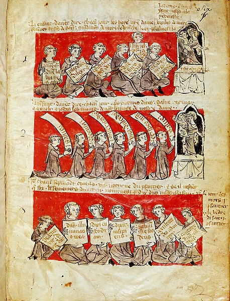 Ms 406 fol. 6 Scenes of the lives of the students of the College of Hubant or the College