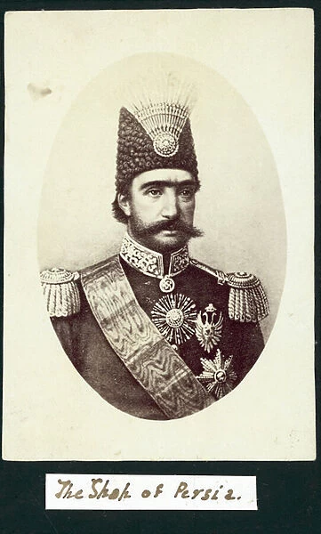 Naser al-Din Shah Qajar, Shah of Persia (b  /  w photo)