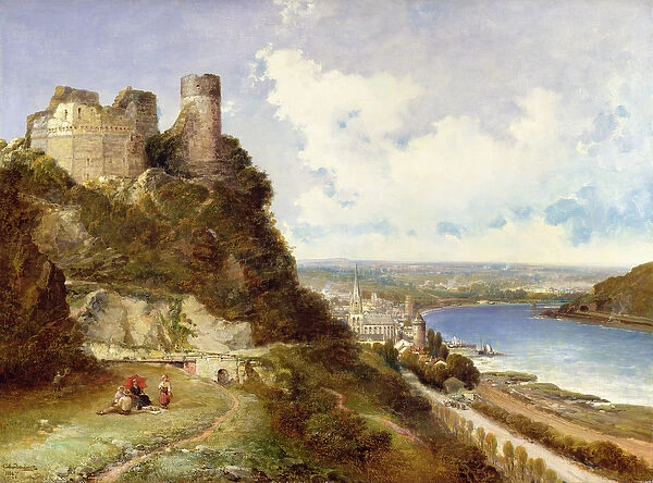 Oberwesel Castle and Schonberg Rhine, Germany, 1897 (oil on canvas)