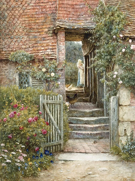 Under the Old Malthouse, Hambledon, Surrey (watercolour with scratching out)