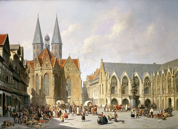 The Old Town Market Square, Brunswick, 1890