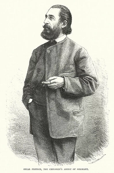 Oscar Pletsch, the childrens artist of Germany (engraving)