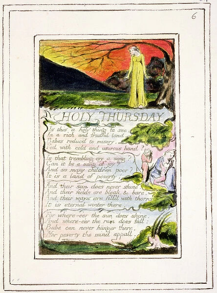 P. 124-1950. pt34 Holy Thursday: plate 34 from Songs of Innocence and of Experience (copy R