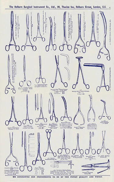Page from Surgical instrument catalogue, c. 1900 (litho)