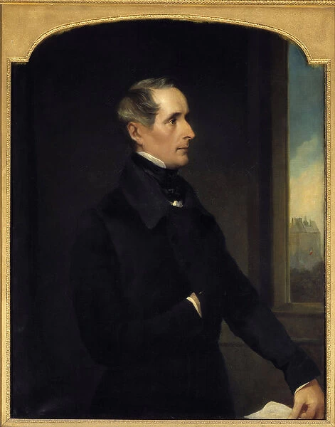 Portrait of Alphonse de Lamartine (1790-1869) poet and politician Painting by Henry