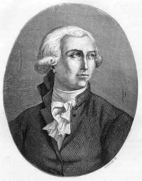 Portrait of Antoine Laurent Lavoisier (1743-1794), French chemist - Engraving from 1863