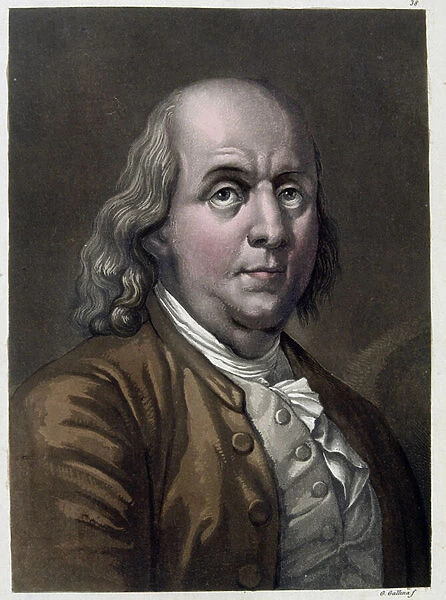 Portrait of Benjamin Franklin, American politician and physicist (1706-1790) - in '