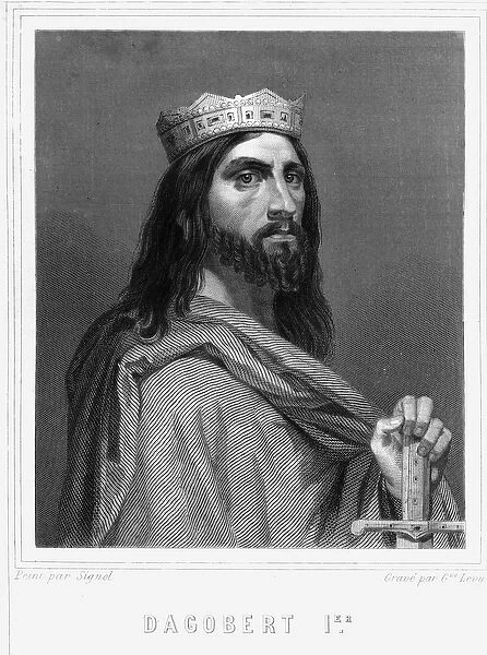 Portrait of Dagobert I (? -?), King of the Francs - in '