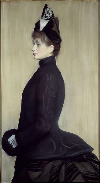 Portrait of Madame Wallet Pastel painting by Jacques Emile (Jacques-Emile