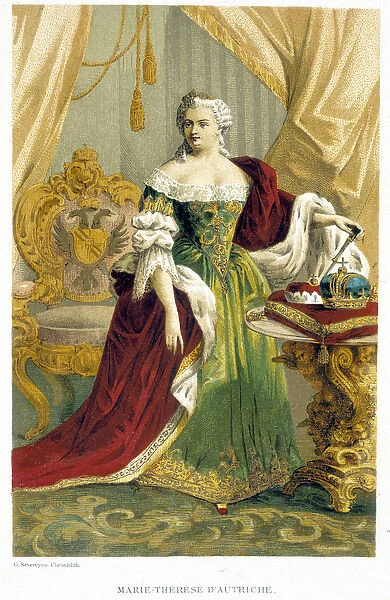 Portrait of Marie Therese of Austria (1717-1780). 19th century chromolitography