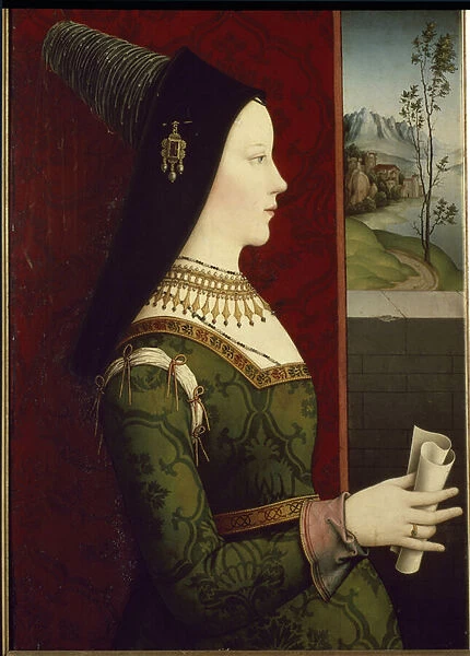 Portrait of Mary Duchess of Burgundy, 15th century (painting on wood)