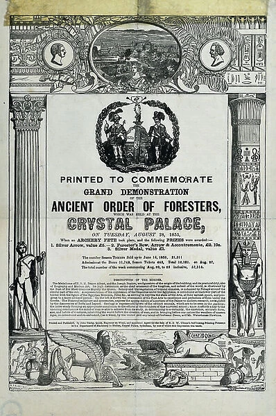 Printed to Commemorate the Grand Demonstration of the Ancient Order of Foresters, 1885 (wood engraving)