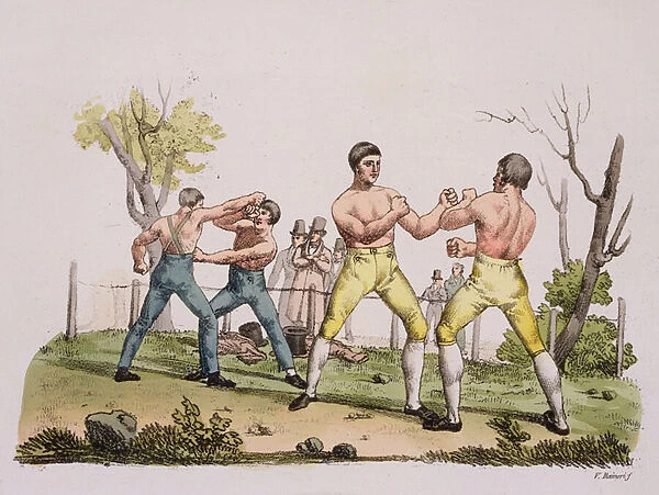 Pugilists, plate 31 from The History of the Nations (aquatint)