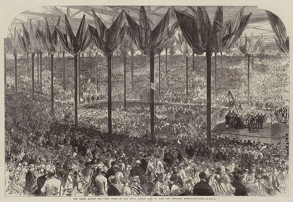 The Queen laying the First Stone of the Royal Albert Hall of Arts and Sciences, Kensington-Gore (engraving)