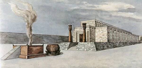 Reconstruction of Solomons Temple (colour litho)