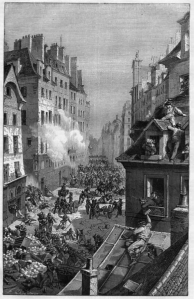 The Revolution of 1830. Combat in the faubourg Saint-Antoine