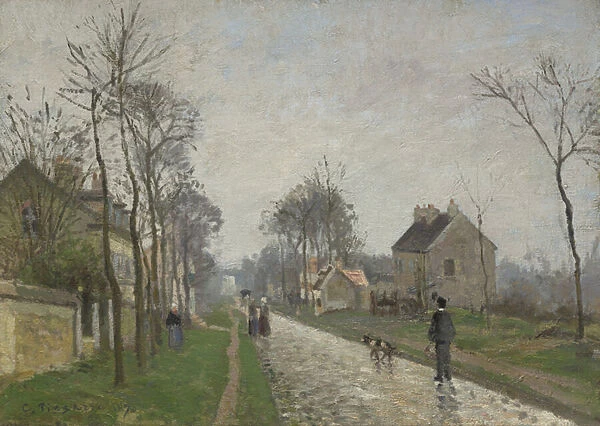 Route de Versailles, Louveciennes, Rain Effect, 1870 (oil on canvas)