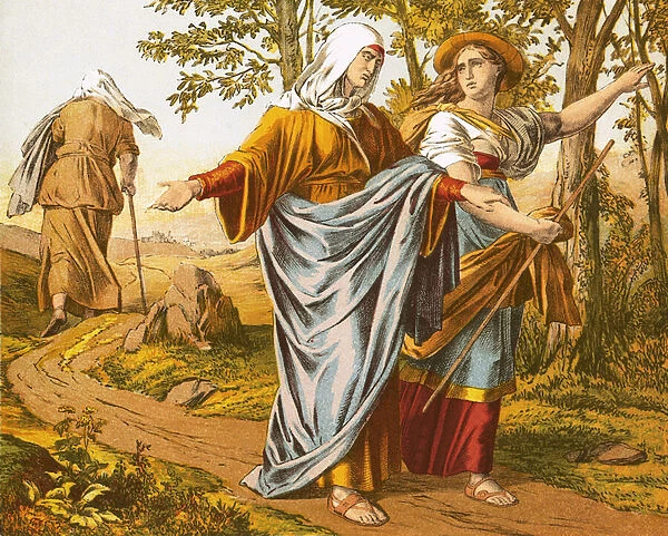 Ruth following Naomi to Bethlehem