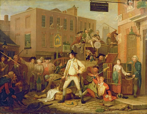 Scene in a London Street, 1770 (oil on canvas)
