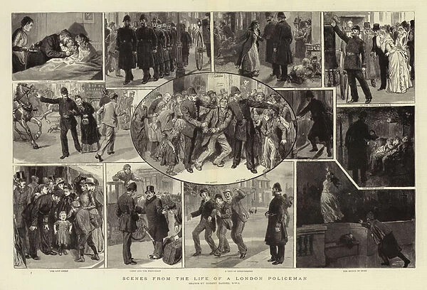 Scenes from the Life of a London Policeman (engraving)
